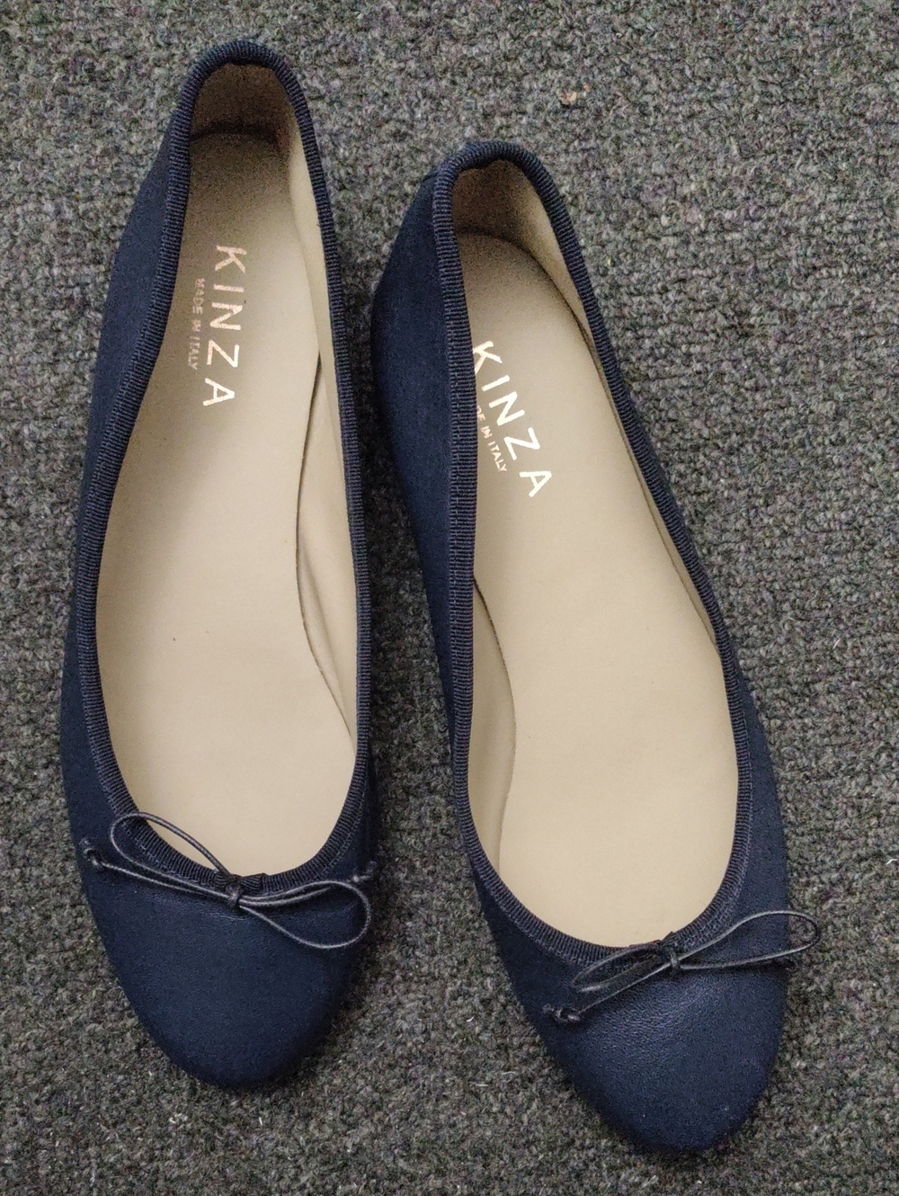 Kinza Navy Bow Ballet Flats for Women